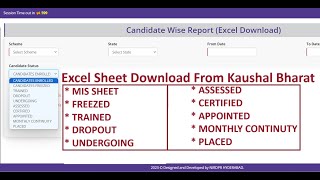 MIS Excel Sheet Download From Kaushal Bharat Portal [upl. by Morrie]