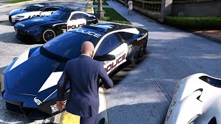 GTA 5  Stealing Luxury Police Cars with Michael Real Life Cars [upl. by Nomrej]