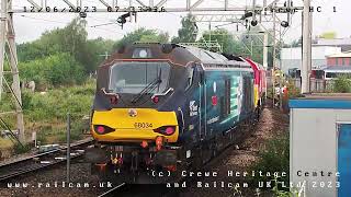 68034 66175 86622 amp D1645 47830 0Z34 Crewe Heritage to Gresty Bridge 120623  Railcam LIVE [upl. by Adnohsed]