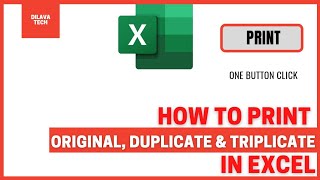 How to Print Original Duplicate amp Triplicate in Excel  One Button Print  Like Tally  Dilava Tech [upl. by Stearne218]