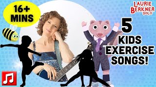 16 Min Kids Exercise Songs By The Laurie Berkner Band  Chipmunk At The Gas Pump amp More [upl. by Souvaine]