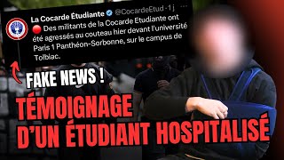 🔴 Agression de lextrêmedroite à la Sorbonne  un étudiant hospitalisé raconte [upl. by Llebana873]