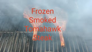 How To Smoke A Frozen steak on the smoker [upl. by Reibaj]