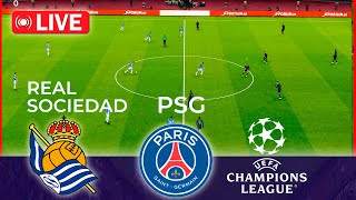 🔴🔵 REAL SOCIEDAD  PSG LIVE  🔥ALLEZ PARIS UEFA Champions League 24 UCL  Mbappe vs Kubo  PES 21 [upl. by Jala467]