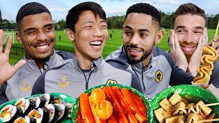 Wolves Players try Korean Street Food for the first time Ft Hwang Hee Chan [upl. by Huberty]