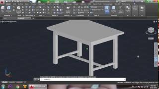 AutoCAD 3D AutoCAD Training Table 3D How to Create Table 3D Modeling [upl. by Nyleak]