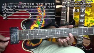 How To Play Johnny B Goode Riffs1A Revised Chuck Berry Guitar Lesson 1 EricBlackmonGuitar [upl. by Hotchkiss]