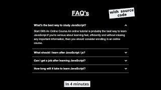 Responsive FAQ accordion dropdown  FAQs using HTML CSS amp JavaScript [upl. by Ellerehs46]