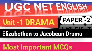 Elizabethan to jacobean age Drama MCQs  ugc net english paper 2 MCQ  elizabethan drama mcq [upl. by Ledua]