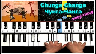 Chunga Changa Piano Easy Tutorial  ЧунгаЧанга пианино [upl. by Anileda]