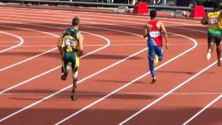 Oscar Pistorius runs a heat at the 2012 London Olympics [upl. by Arleyne]