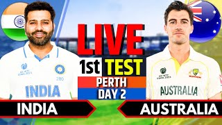 India vs Australia 1st Test Day 2  IND vs AUS Live Match  Live Cricket Match Today India Bating [upl. by Roanne]