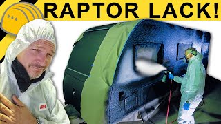 Wohnwagen mit RAPTOR LACK lackieren XXL CAMPER Autark Projekt [upl. by Einavoj534]