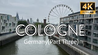 Köln Cologne Germany Part 3 Along the Severinsbrücke Bridge Riesenrad Schokoladenmuseum video 4K [upl. by Othe]