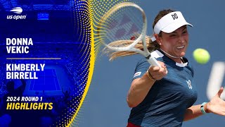 Donna Vekic vs Kimberly Birrell Highlights  2024 US Open Round 1 [upl. by Weisburgh]