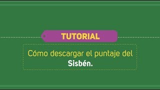 Tutorial  Cómo consultar el puntaje del Sisbén [upl. by Araed479]