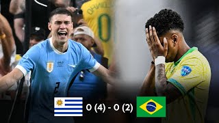 LA GARRA CHARRUA ELIMINA A BRASIL POR PENALES  URUGUAY 1 4 BRASIL 1 2  COPA AMERICA 2024 [upl. by Nagoh878]