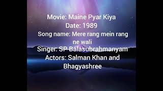 Mere rang mein rangne wali lyrics in English and Hindi Maine Pyar Kiya [upl. by Suirred]