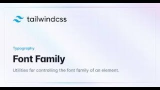 How to config font family in tailwind [upl. by Kitty]