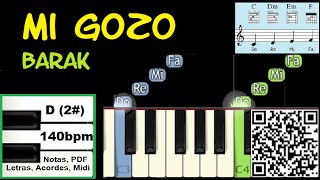 MI GOZO Barak Piano Tutorial Facil Partitura Acordes Pista [upl. by Longley]