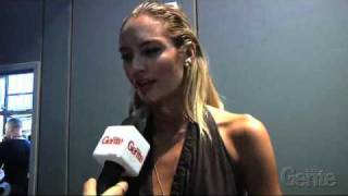 Candice Swanepoel backstage at animale and interview [upl. by Norraa]