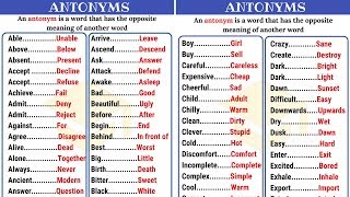 120 Common Opposites in English from AZ  Antonyms List Part I [upl. by Wildee]