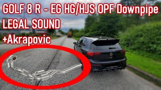 VW Golf 8 R  HJSHGOPF Downpipe  Akrapovic Sound Different Drive Modes [upl. by Winstonn]