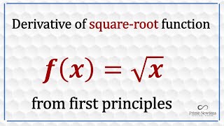 Derivative of Sqrt x from first principles [upl. by Now]