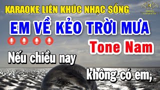 Karaoke Liên Khúc Nhạc Sống Tone Nam Quá Dễ Hát  Chọn Lọc Nhạc Vàng  Em Về Kẻo Trời Mưa [upl. by Engvall]