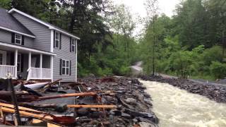 2013 Vermont Flood Washed out road and house [upl. by Oicneserc240]