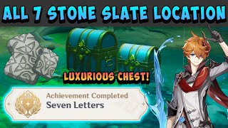 Seven Letters Achievement All 7 Stone Slate Location  Genshin Impact [upl. by Aicnerolf527]