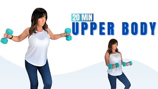 💪20 Min UPPER BODY Workout For Women  LOW IMPACT  AT HOME  With Weights  ALL STANDING [upl. by Gerhard]