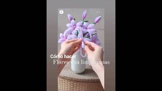 Flores con limpiapipas diy handmade flowers floreslimpiapipasdecorationdecorating decoracion [upl. by Ymrots]