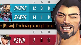 He faced THE STRONGEST Hanzo  Widow duo in Overwatch 2 [upl. by Adnylam589]