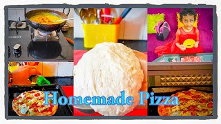 Perfect Pizza Dough और Pizza बनाया बच्चो के लिए  Childrens Day Special 😋🍕 [upl. by Ivo]