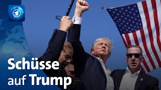 Schüsse auf Trump Attentat auf ExUSPräsident bei Wahlkampf in Pennsylvania [upl. by Lumbard]