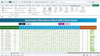 Monthly Attendance sheet in Excel with Check boxes  FREE Download [upl. by Hurty]