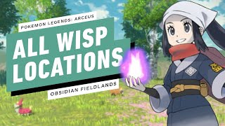 Pokemon Legends Arceus  All Wisp Locations Obsidian Fieldlands [upl. by Oicnecserc313]