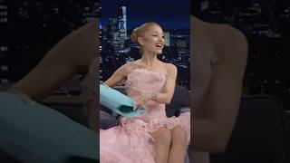 Ariana Grande brings GIFT for Jimmy Fallon [upl. by Oicafinob332]