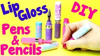 DIY Crafts Easy Lip Gloss DIY Pens amp Pencils  Baby Lips  Cool Craft Mini Pencil amp Pen DIYs [upl. by Denny]