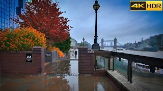 ☔️Relaxing London Rainy Day Walk  Aug 2024  Rainy Day around London Bridge 4K HDR [upl. by Ressan]