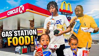 Surviving On GAS STATION FOOD For 24 Hours Possible Or Impossible familychannel familyvlog [upl. by Neellok]