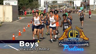 2022 XC  CIFss Prelims  6 Div 5 Boys Heat 2 of 4 5 camera view [upl. by Aubarta854]