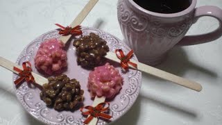 練って作るチョコ菓子 Chocolate amp Strawberry versions of Rice Krispies Treats [upl. by Neuburger348]