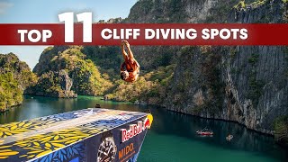 Top 11 Most Breathtaking Cliff Diving Spots In The World  Red Bull Cliff Diving [upl. by Rosita66]