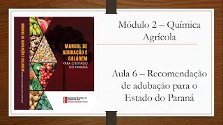 26  Recomendação de adubação e calagem para o estado do Paraná  Aulas de solos [upl. by Carce]