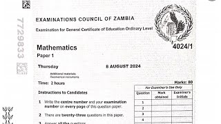 MATHS PAPER 1 2024PART 1 Q1 TO Q7 [upl. by Farrica]