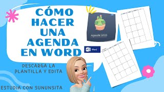 Cómo hacer tu propia agenda en Word ☺️ [upl. by Aivyls]