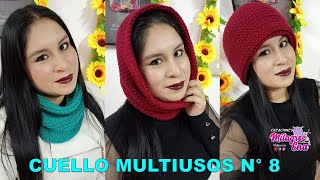 Como tejer muy fácil el Cuello N° 8 multiusos UNISEX a crochet o SÓLO CON 100 GRAMOS DE LANA [upl. by Pharaoh]