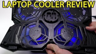 4 Fan Laptop Cooler Review  Fits both 15quot and 17quot [upl. by Dedie]